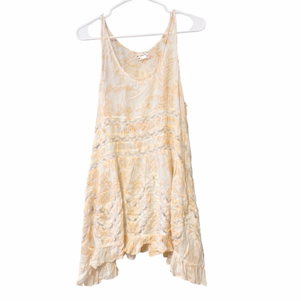 Free People Intimately Floral Ruffle Tiered Mini Dress Size Small